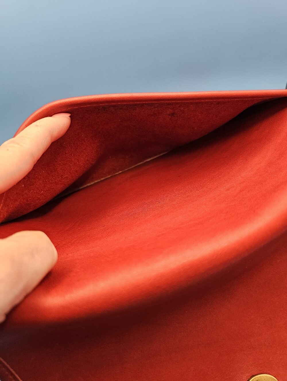 Vintage Coach Fully Convertible Clutch Vibrant Red Bag Creed 869-7751 - Picture 15 of 16